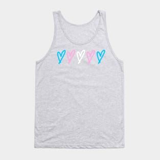 trans flag hearts Tank Top